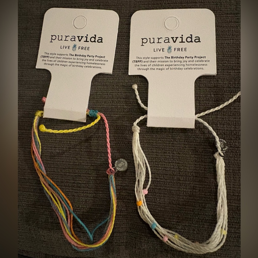 Pura Vida Bracelets and The Birthday Party Project  Colorful Bracelet Duo- NWT